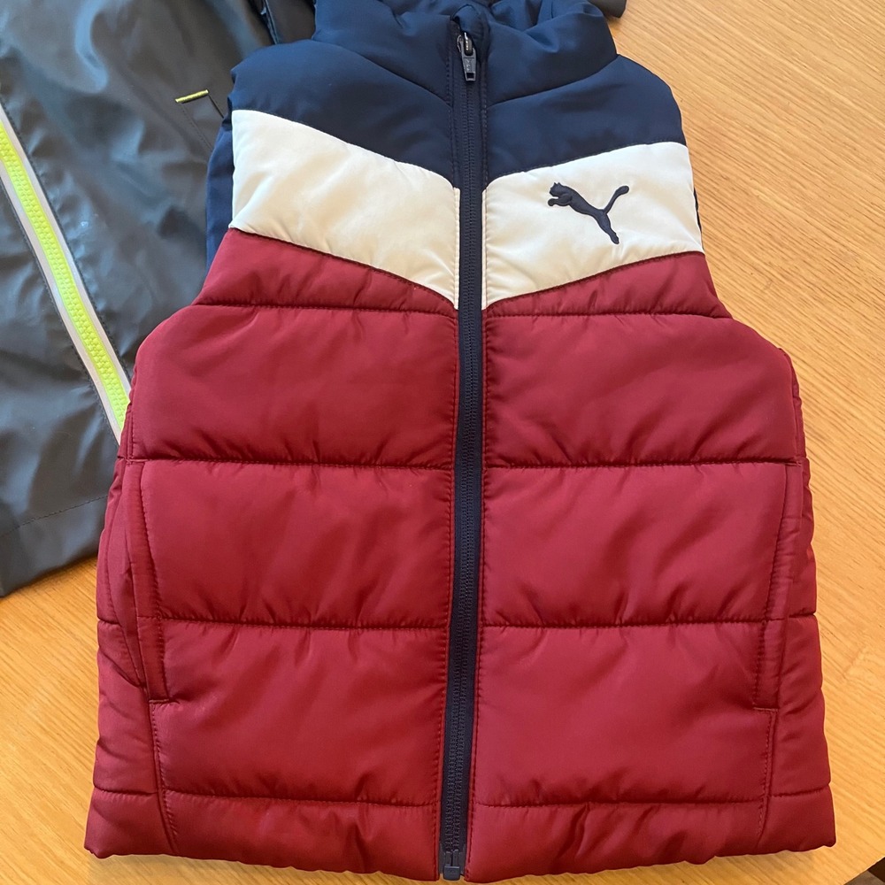 Boys Bat Rain Jacket Raincoat with hood & Puma Puffer Vest. Size 4T - Picture 2 of 5